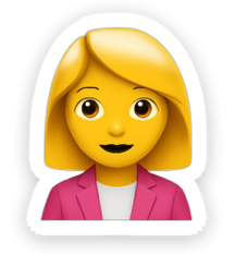 Woman with 90s dirty blonde haircut, looking over a pair of shiny 1990s sunglasses giving a cheeky smile with attitude, wearing a red blazer with a white turtleneck underneath